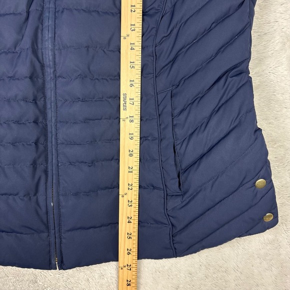 Talbots Plus Down Puffer Vest Size 1X Navy Blue Preppy Mature Classic - Picture 8 of 8